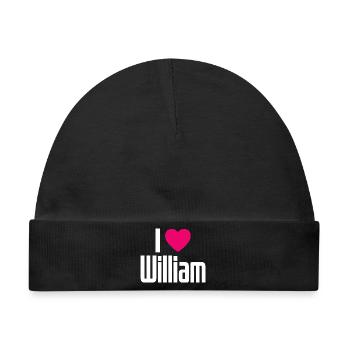 I Love William Pinkes Herz Ich liebe William - Baby Premium Organic Mütze - Schwarz - Vorne