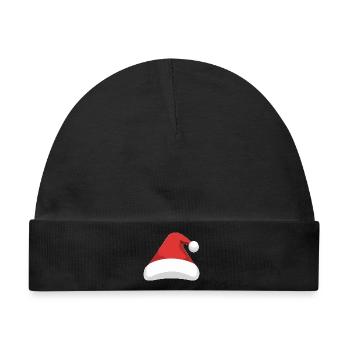 Elfenhut, Weihnachtsmannhut, Hut - Baby Premium Organic Mütze - Schwarz - Vorne