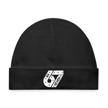 Six Seven 67 Vintage College Number Meme - Baby Premium Organic Mütze - Schwarz - Vorne