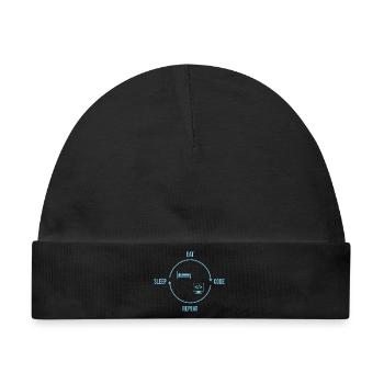 Eat Sleep Code Repeat - Programmierer Kreislauf - Baby Premium Organic Mütze - Schwarz - Vorne