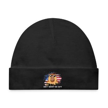 Capybara - Baby Premium Organic Mütze - Schwarz - Vorne
