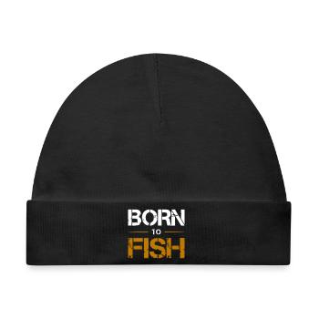 Born to Fish - Baby Premium Organic Mütze - Schwarz - Vorne