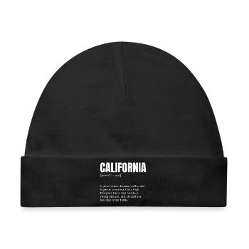 California Großbuchstaben Typo Distressed - Baby Premium Organic Mütze - Schwarz - Vorne