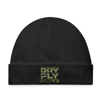 Fliegenfischen Fliegenangler Dry Fly Only - Baby Premium Organic Mütze - Schwarz - Vorne