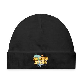 No Wind No Fun - Baby Premium Organic Mütze - Schwarz - Vorne