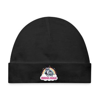 Sigma Male Wolf – Funny Meme Design - Baby Premium Organic Mütze - Schwarz - Vorne