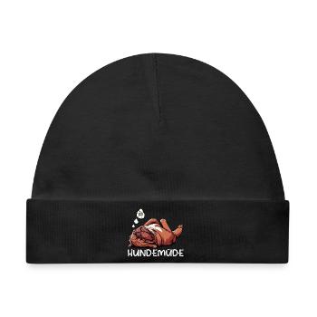 Hundemüde Bordeaux Dogge Bordeauxs Bordeaux Doggen - Baby Premium Organic Mütze - Schwarz - Vorne