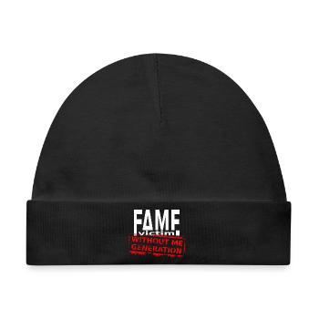 Fame Victim Shirt – Without Me Generation - Baby Premium Organic Mütze - Schwarz - Vorne