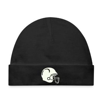 Football Footballhelm - Baby Premium Organic Mütze - Schwarz - Vorne