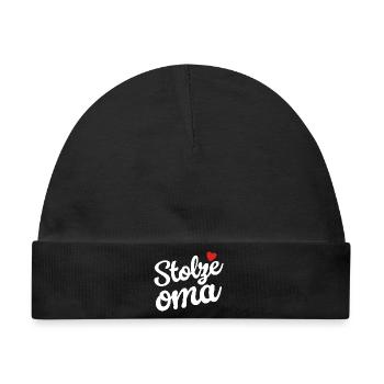 Stolze Oma Herzdesign - Baby Premium Organic Mütze - Schwarz - Vorne