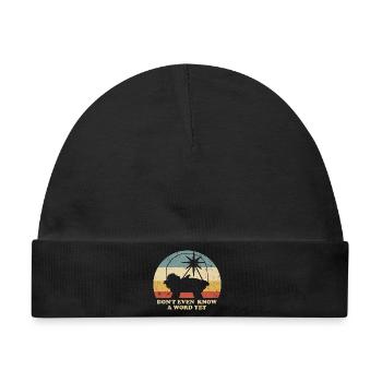 Lustiges Jesuskind Retro-Weihnachten - Baby Premium Organic Mütze - Schwarz - Vorne