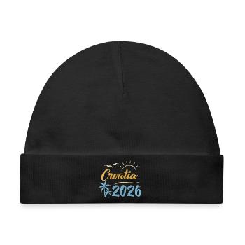 Croatia 2026 - Baby Premium Organic Mütze - Schwarz - Vorne