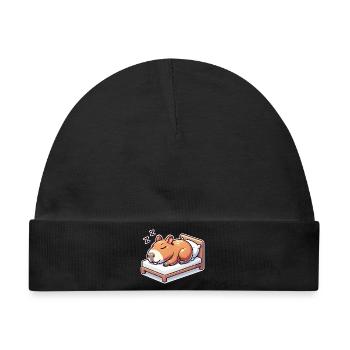 Schlafender Capybara - Baby Premium Organic Mütze - Schwarz - Vorne