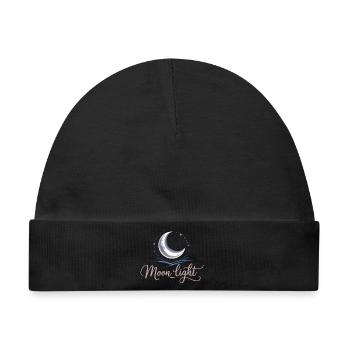 Mondlicht Shirt mit Halbmond – Mystische Nacht - Baby Premium Organic Mütze - Schwarz - Vorne