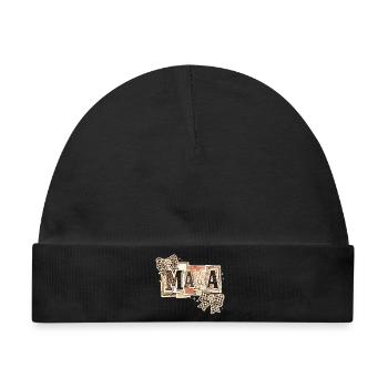 Mama Leopard und Bögen | Muttertagsgeschenk - Baby Premium Organic Mütze - Schwarz - Vorne