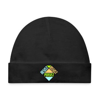 Resist Assist Persist Aktivismus Motivation Logo - Baby Premium Organic Mütze - Schwarz - Vorne