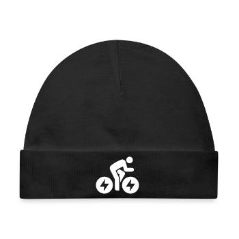 E-bike, E-Biker, Fahrradtour - Baby Premium Organic Mütze - Schwarz - Vorne