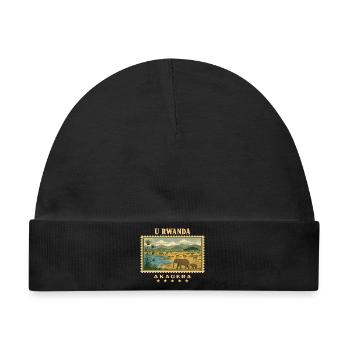 Ruanda Akagera Vintage Reisemarke - Baby Premium Organic Mütze - Schwarz - Vorne
