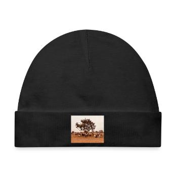 Ziegen unter einem Baum in der Savanne - Baby Premium Organic Mütze - Schwarz - Vorne