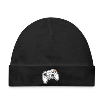 Retro-Controller Illustration - Baby Premium Organic Mütze - Schwarz - Vorne