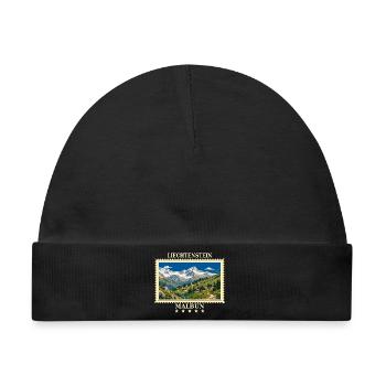 Liechtenstein Malbun Vintage Reisemarke - Baby Premium Organic Mütze - Schwarz - Vorne
