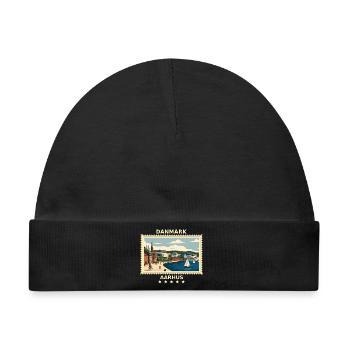 Dänemark Aarhus Vintage Reisemarke - Baby Premium Organic Mütze - Schwarz - Vorne