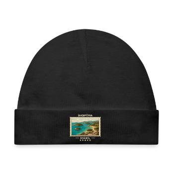Albanien Ksamil Vintage Reisemarke - Baby Premium Organic Mütze - Schwarz - Vorne