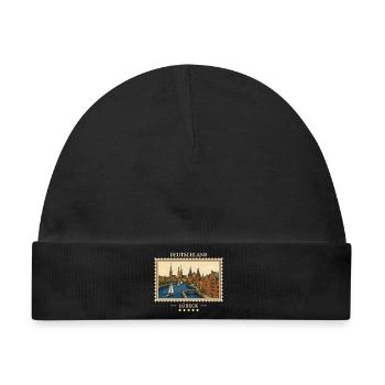 Deutschland Lübeck Vintage Reisemarke - Baby Premium Organic Mütze - Schwarz - Vorne