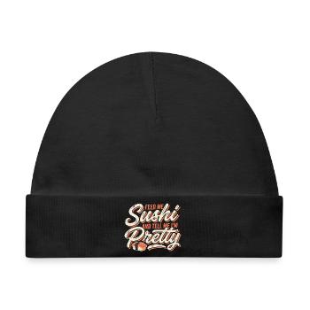 Füttere mich Sushi Pretty - Baby Premium Organic Mütze - Schwarz - Vorne