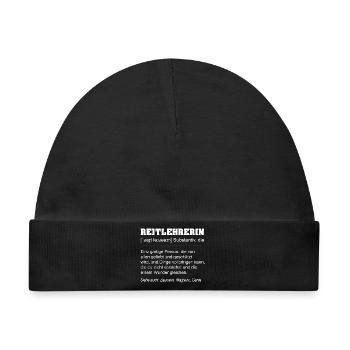 Reitlehrerin Definition Geschenk Lustig - Baby Premium Organic Mütze - Schwarz - Vorne