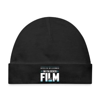 Im Falschen Film – Willkommen - Baby Premium Organic Mütze - Schwarz - Vorne