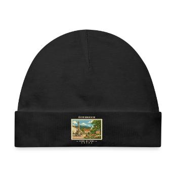 Österreich Baden bei Wien Vintage Reisemarke - Baby Premium Organic Mütze - Schwarz - Vorne
