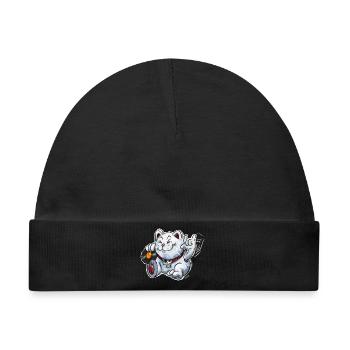 Heavy Metal Maneki-Neko (Winkekatze) - Baby Premium Organic Mütze - Schwarz - Vorne