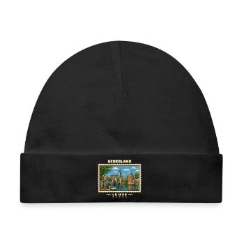 Nederland Leiden Vintage Reisemarke - Baby Premium Organic Mütze - Schwarz - Vorne