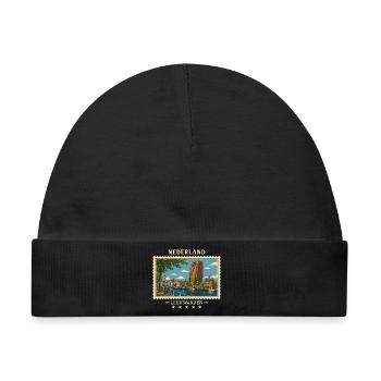 Nederland Leeuwarden Vintage Reisemarke - Baby Premium Organic Mütze - Schwarz - Vorne