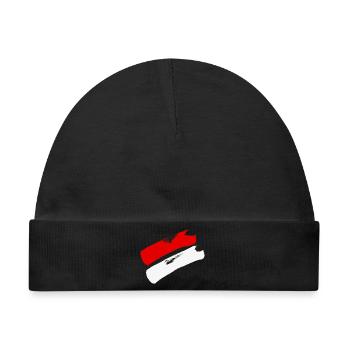 Hessen Flagge / Pinselstriche - Baby Premium Organic Mütze - Schwarz - Vorne