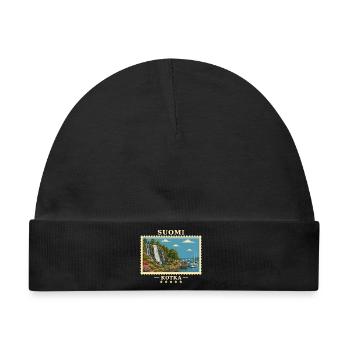 Suomi Kotka Vintage Reisemarke - Baby Premium Organic Mütze - Schwarz - Vorne