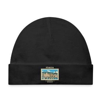 Italien Genua Vintage Reisemarke - Baby Premium Organic Mütze - Schwarz - Vorne