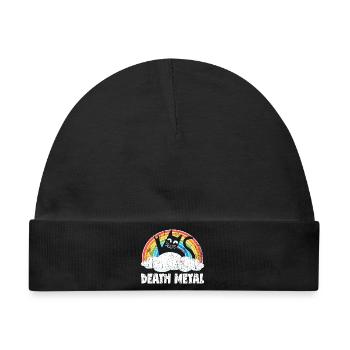 Death Metal, Heavy Metal, Cat Rainbow Rock - Baby Premium Organic Mütze - Schwarz - Vorne