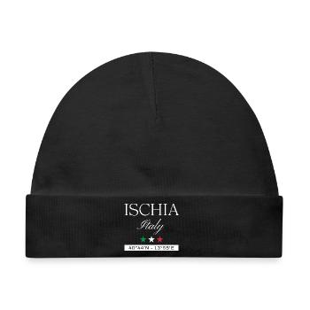 Ischia Italien Souvenir – Reise minimalistisch - Baby Premium Organic Mütze - Schwarz - Vorne
