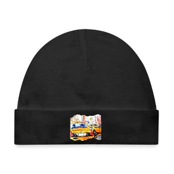New York Taxi Kunstmotiv von Jörg Langhans - Baby Premium Organic Mütze - Schwarz - Vorne