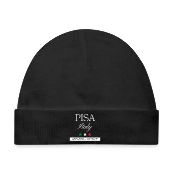 Pisa Italien Souvenir – Reise minimalistisch - Baby Premium Organic Mütze - Schwarz - Vorne