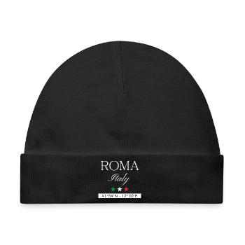 Rom Italien Souvenir – Reise minimalistisch - Baby Premium Organic Mütze - Schwarz - Vorne