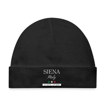Siena Italien Souvenir – Reise minimalistisch - Baby Premium Organic Mütze - Schwarz - Vorne