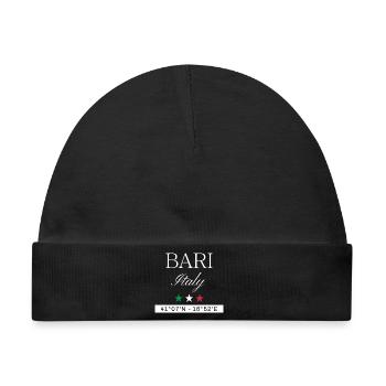 Bari Italien Souvenir – Reise minimalistisch - Baby Premium Organic Mütze - Schwarz - Vorne