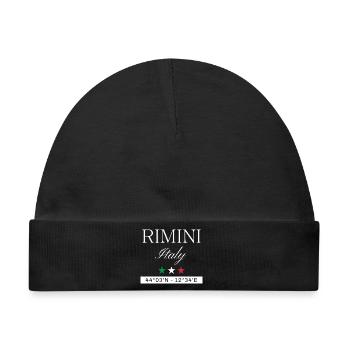Rimini Italien Souvenir – Reise minimalistisch - Baby Premium Organic Mütze - Schwarz - Vorne