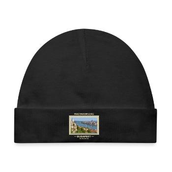 Ungarn Budapest Vintage Reisemarke - Baby Premium Organic Mütze - Schwarz - Vorne