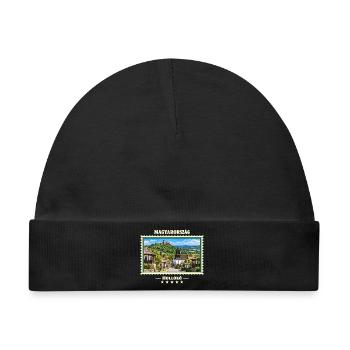 Ungarn Hollókő Vintage Reisemarke - Baby Premium Organic Mütze - Schwarz - Vorne
