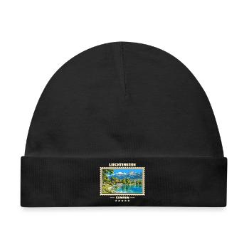 Liechtenstein Gamprin Vintage Reisemarke - Baby Premium Organic Mütze - Schwarz - Vorne