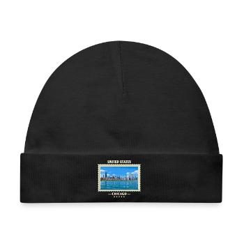 Vereinigte Staaten Chicago Vintage Reisemarke - Baby Premium Organic Mütze - Schwarz - Vorne
